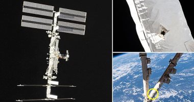 توضيح مكان اصابة محطة الفضاء الدولية