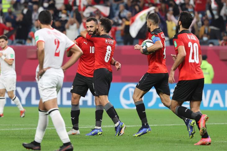 لاعبو منتخب مصر ضد الأردن